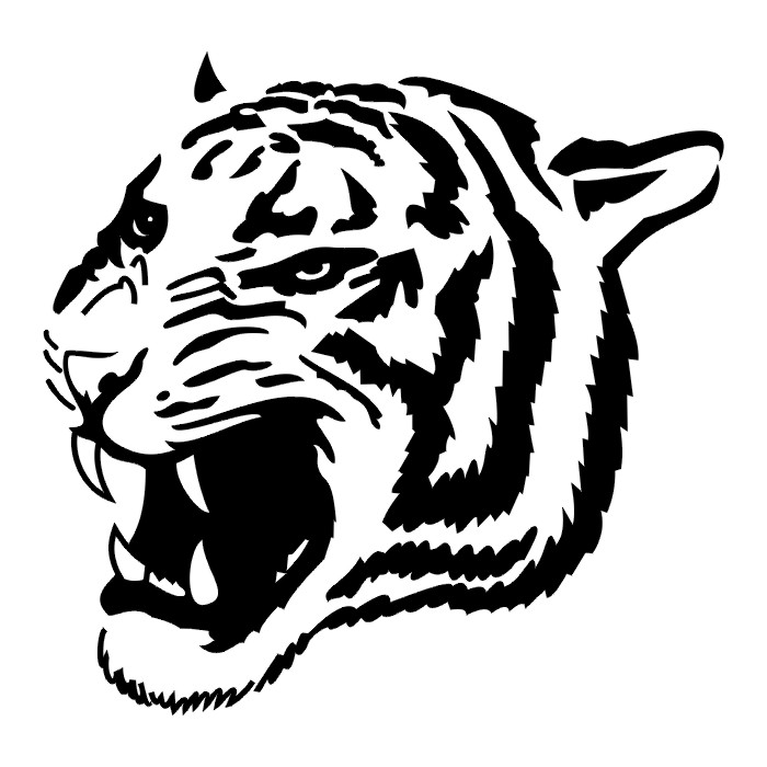 tiger tattoo black and white - Clip Art Library
