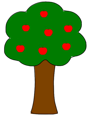 apple tree simple sketch w. outline, lge 15 cm | Flickr - Photo 