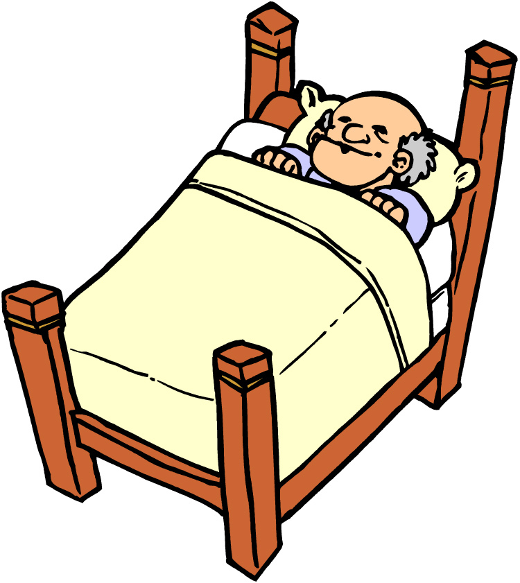 Old Man Sleeping In Bed Cartoon Clip Art Library