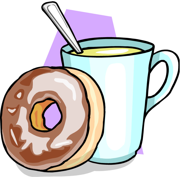 Pix For  Doughnuts And Coffee Clipart