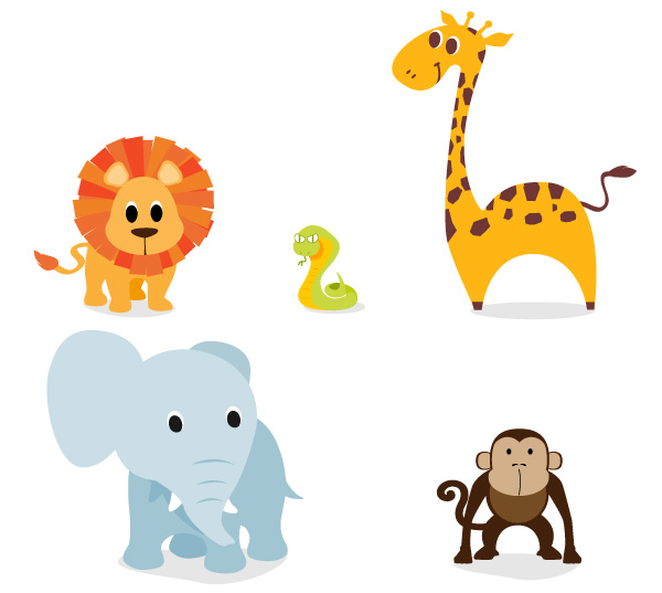 13 Free Packs of Animal Vector Graphics: Cute Cartoon Characters 