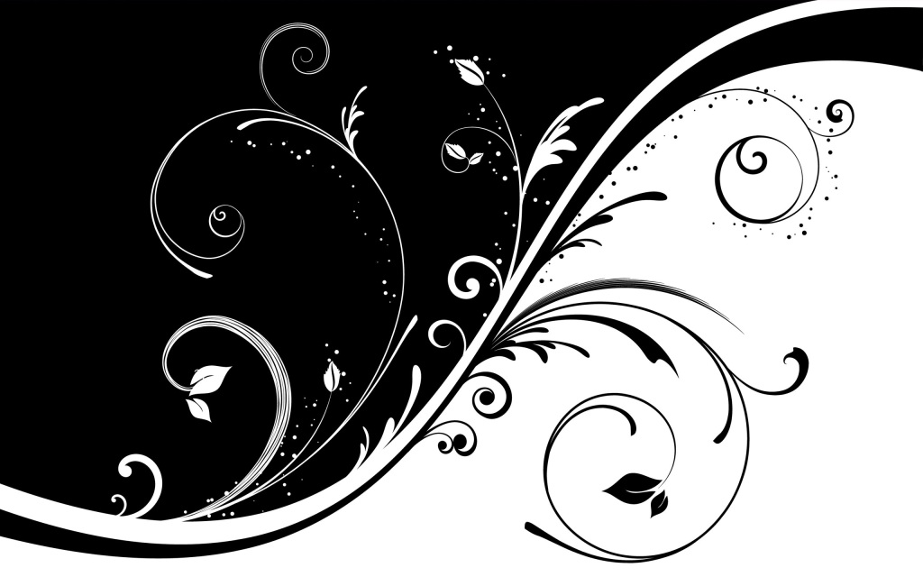 Free Black And White Flower Wave Patterns Backgrounds For 
