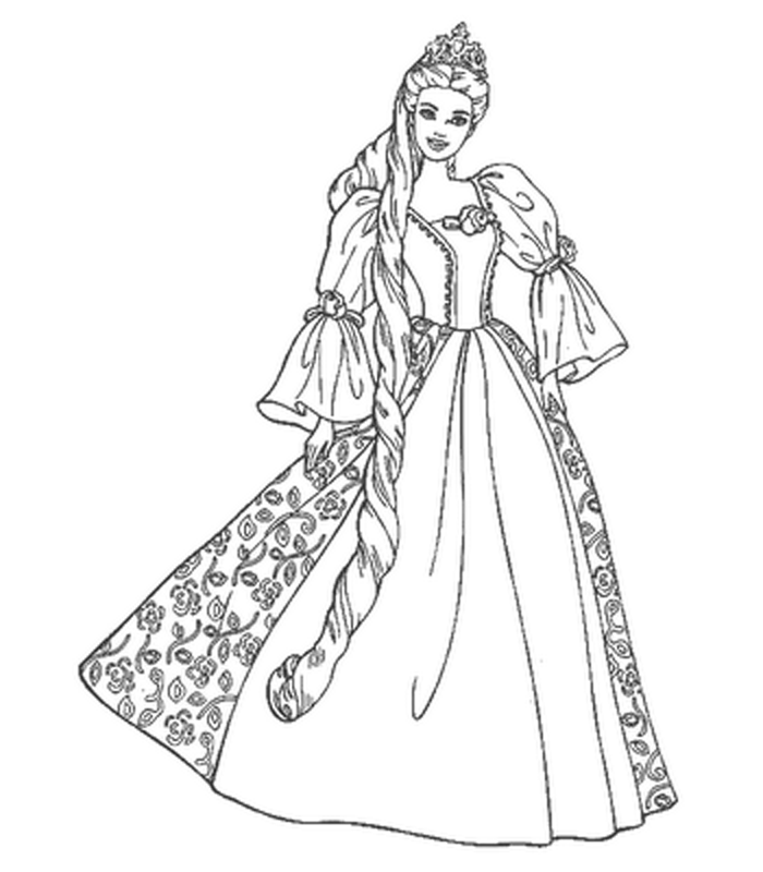 erfeidine: barbie coloring pages for girls
