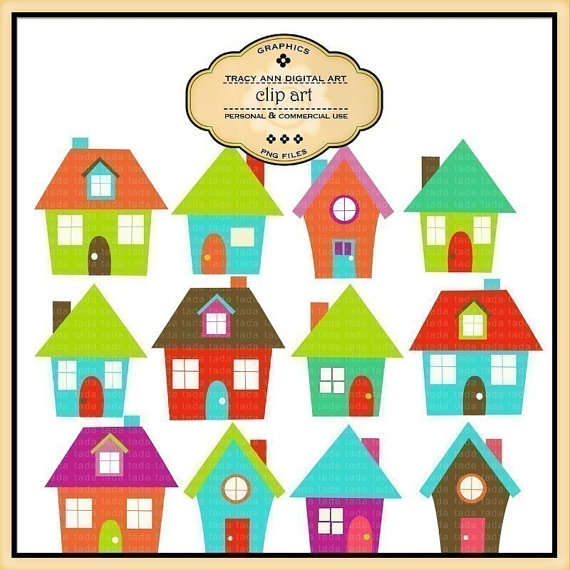 House Clipart for commercial and personal by TracyAnnDigitalArt