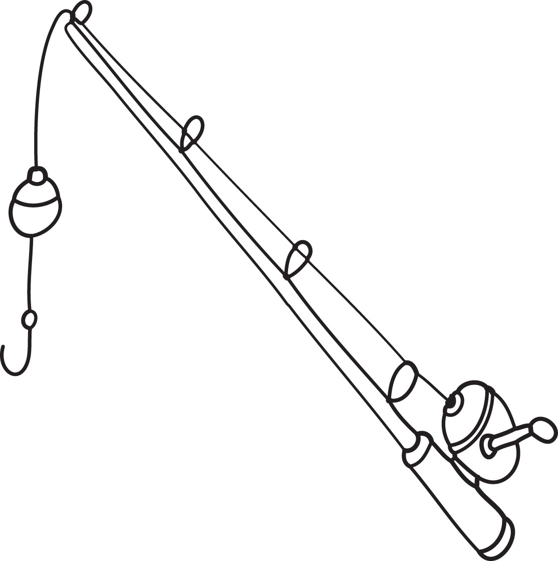 Free Fishing Pole Clipart Black And White, Download Free Fishing Pole