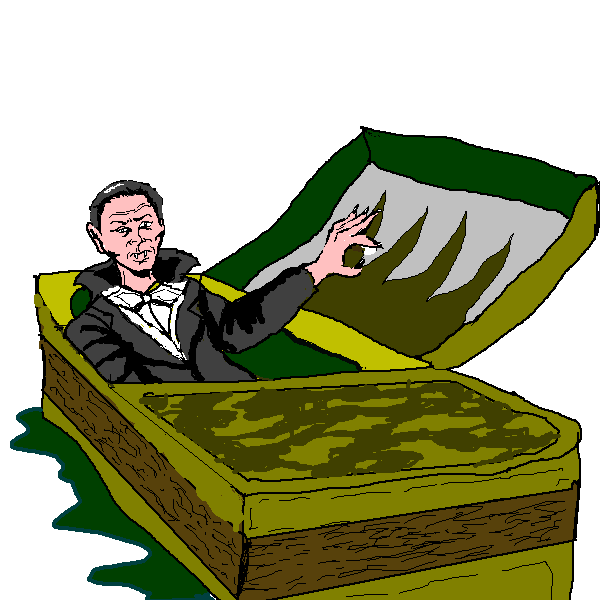 Free Count Dracula Waking from His Coffin Clip Art
