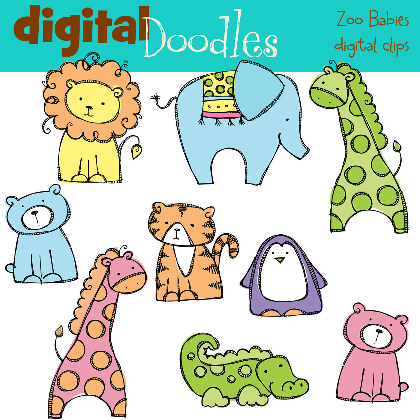instant-download-baby-zoo-animals-digital-clipart-by-kpmdoodles-clip-art-library