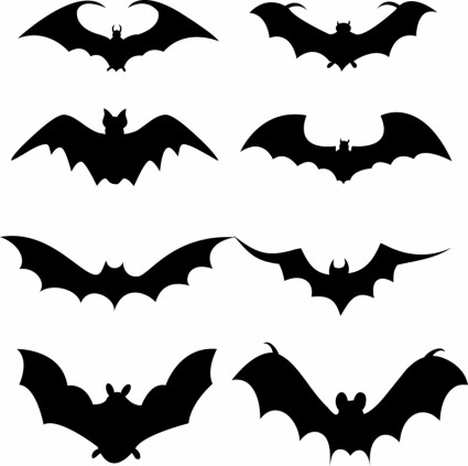 Set of bat silhouette Free vector in Adobe Illustrator ai ( .AI 