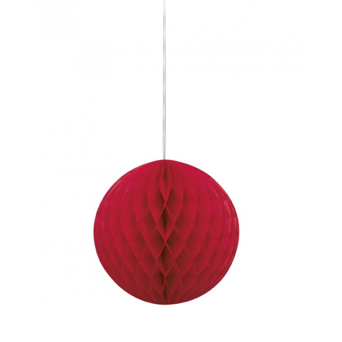 Red 8 Honeycomb Tissue Ball Party Supplies And Decorations At