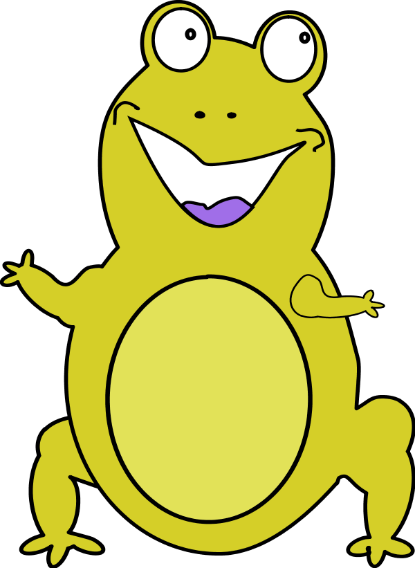 frog smiling cartoon funny comic - vector Clip Art