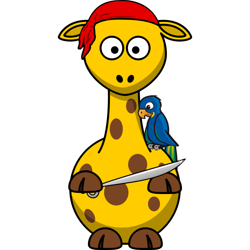 Clipart - Giraffe Pirate