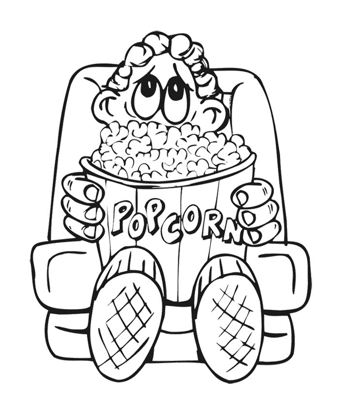 Popcorn Box Coloring Page Sketch Coloring Page