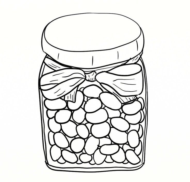 Jelly Bean Jar Coloring Page
