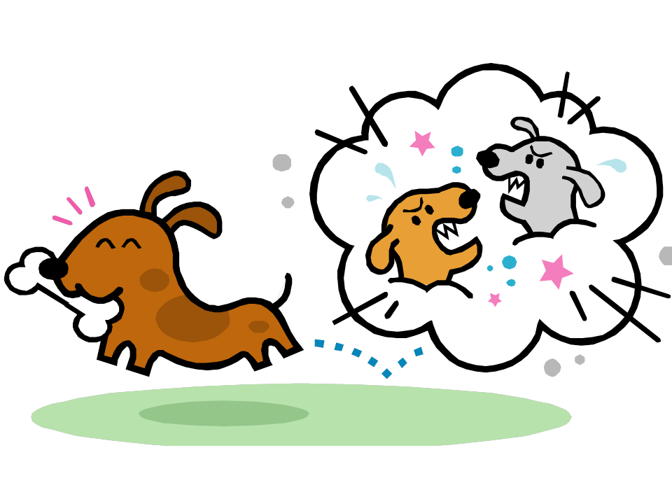 two dogs fighting cartoon - Clip Art Library