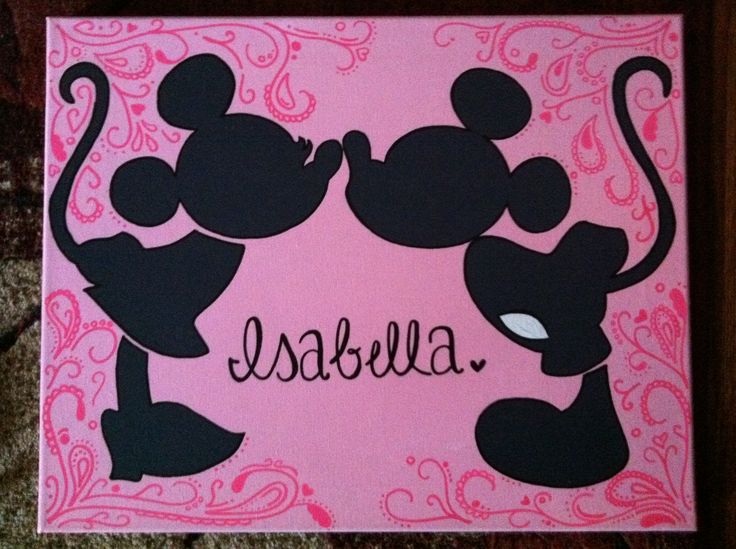 Mickey  Minnie Mouse silhouette canvas, found on etsy (: | Home 