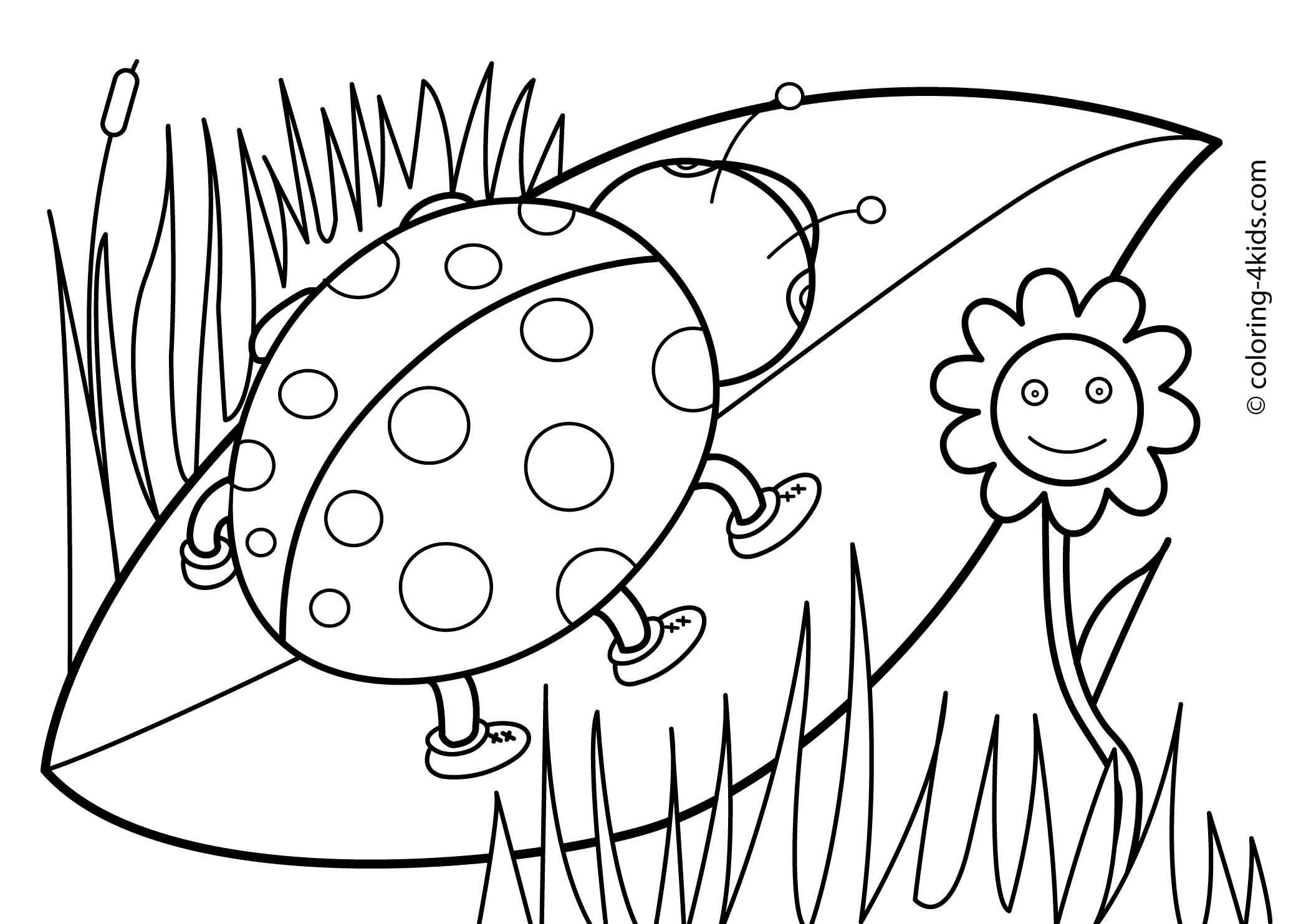 Spring coloring pages for kids, free printable | coloing-4kids.com