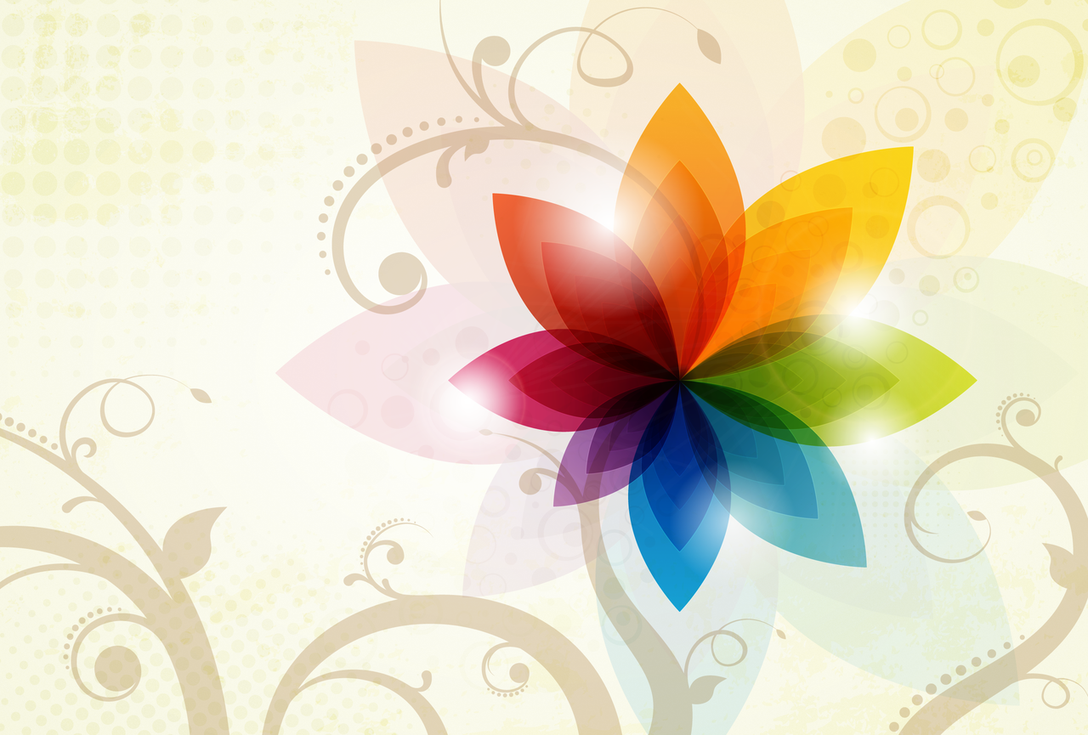 4 Designer Colorful Floral Background Design Vector Material