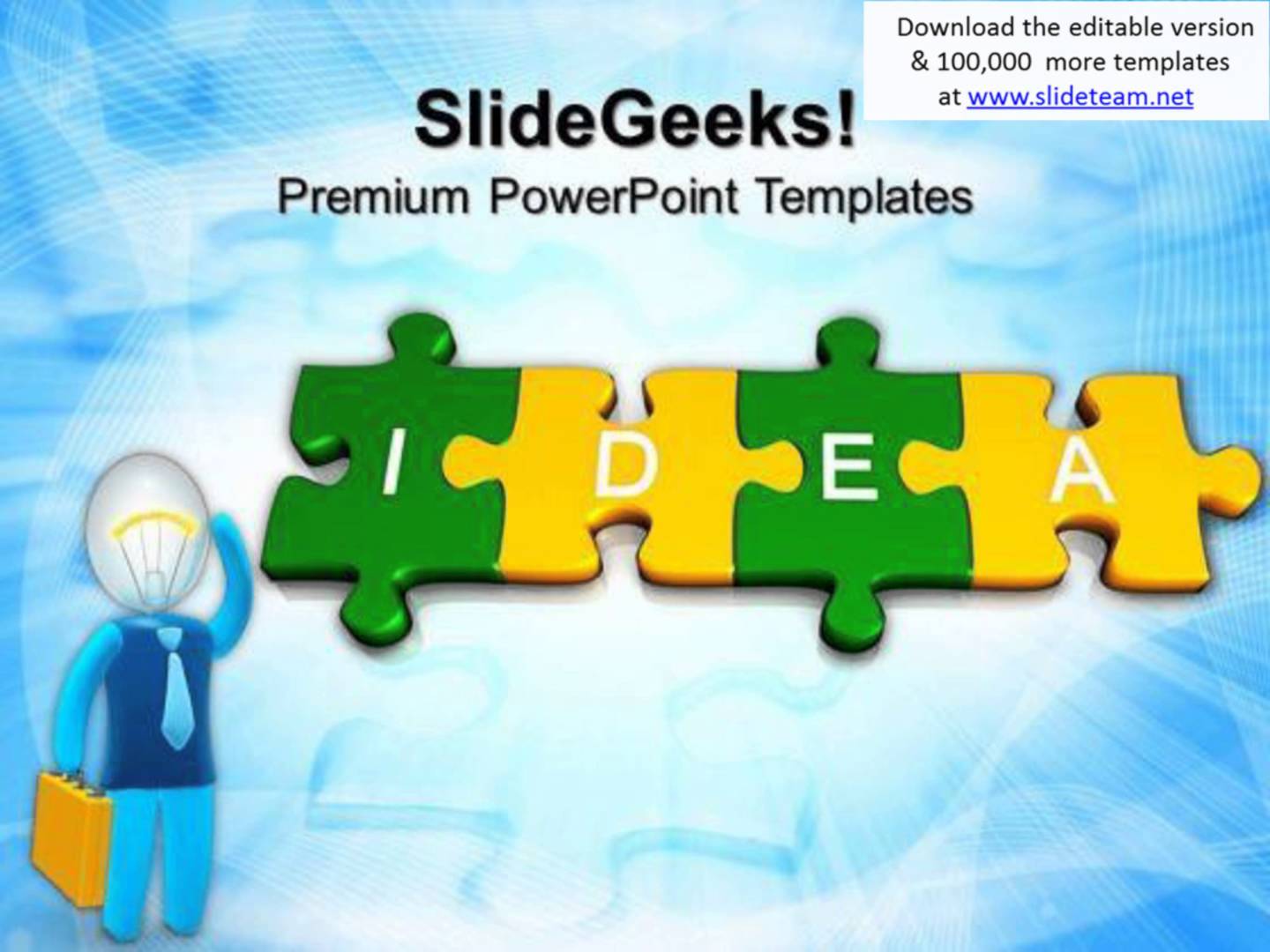 3d jigsaw puzzle pieces with idea business powerpoint templates 