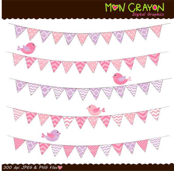 bunting clip art INSTANT DOWNLOAD Flag Bunting by moncrayon