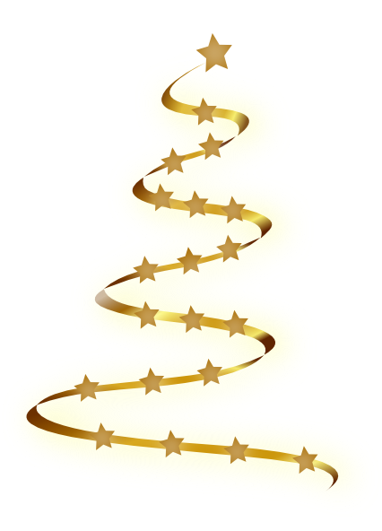 Gold Christmas Tree clip art - vector clip art online, royalty 