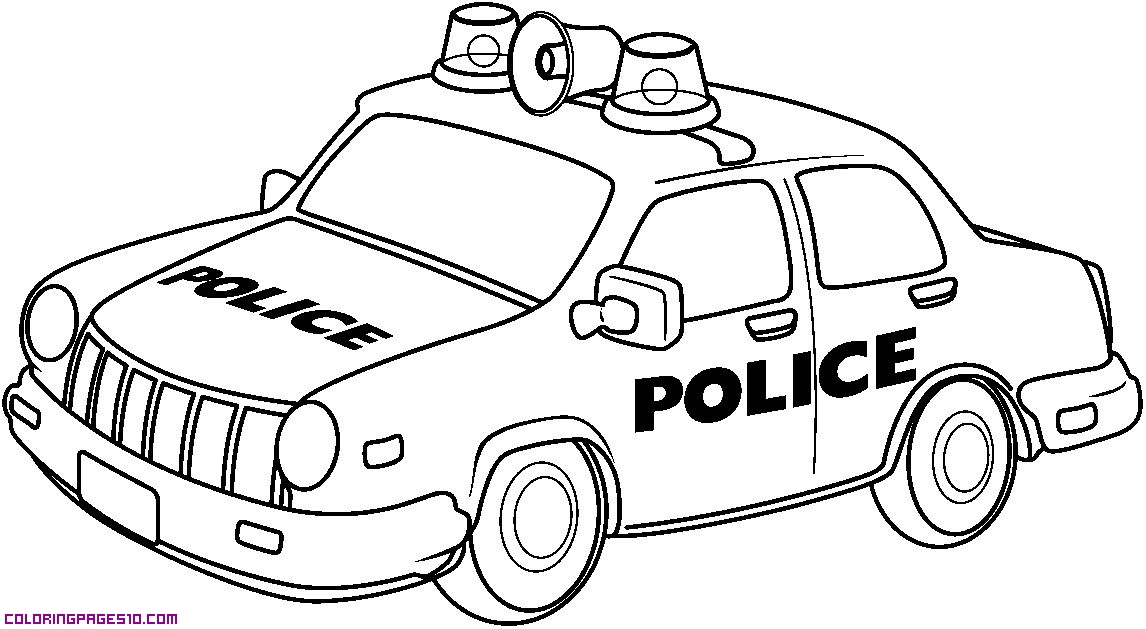 Police car coloring sheets free