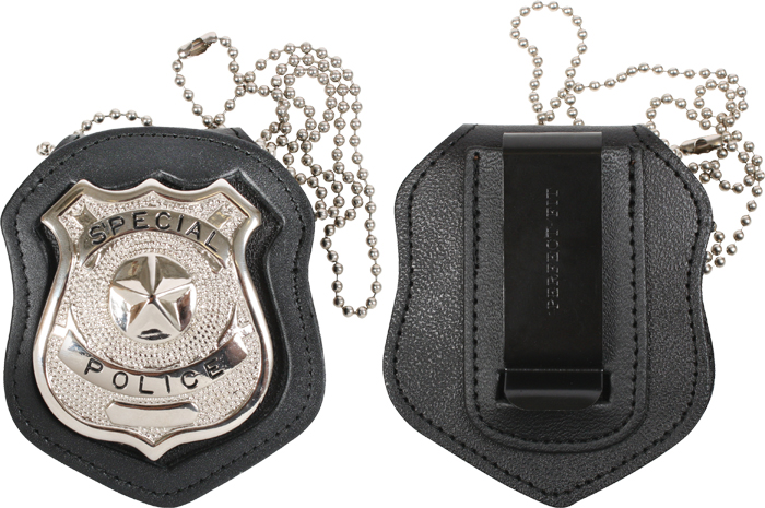Cut Out Clip on Leather Special Police Shield Law Enforcement 