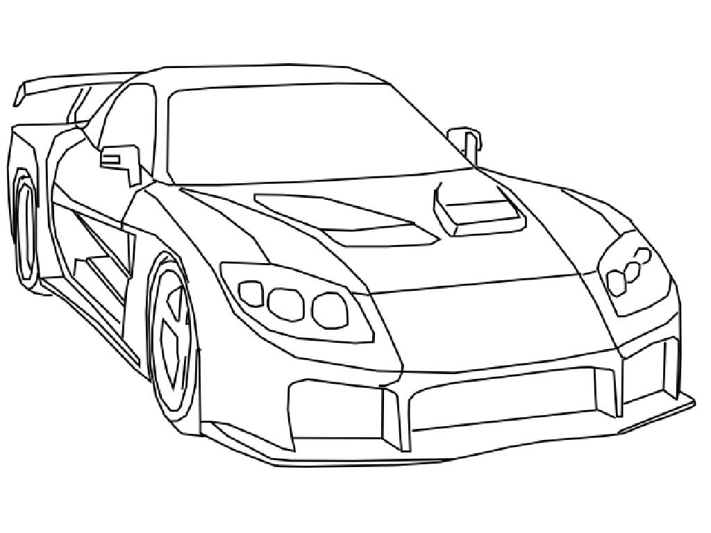 Free coloring pages of draw a drift car