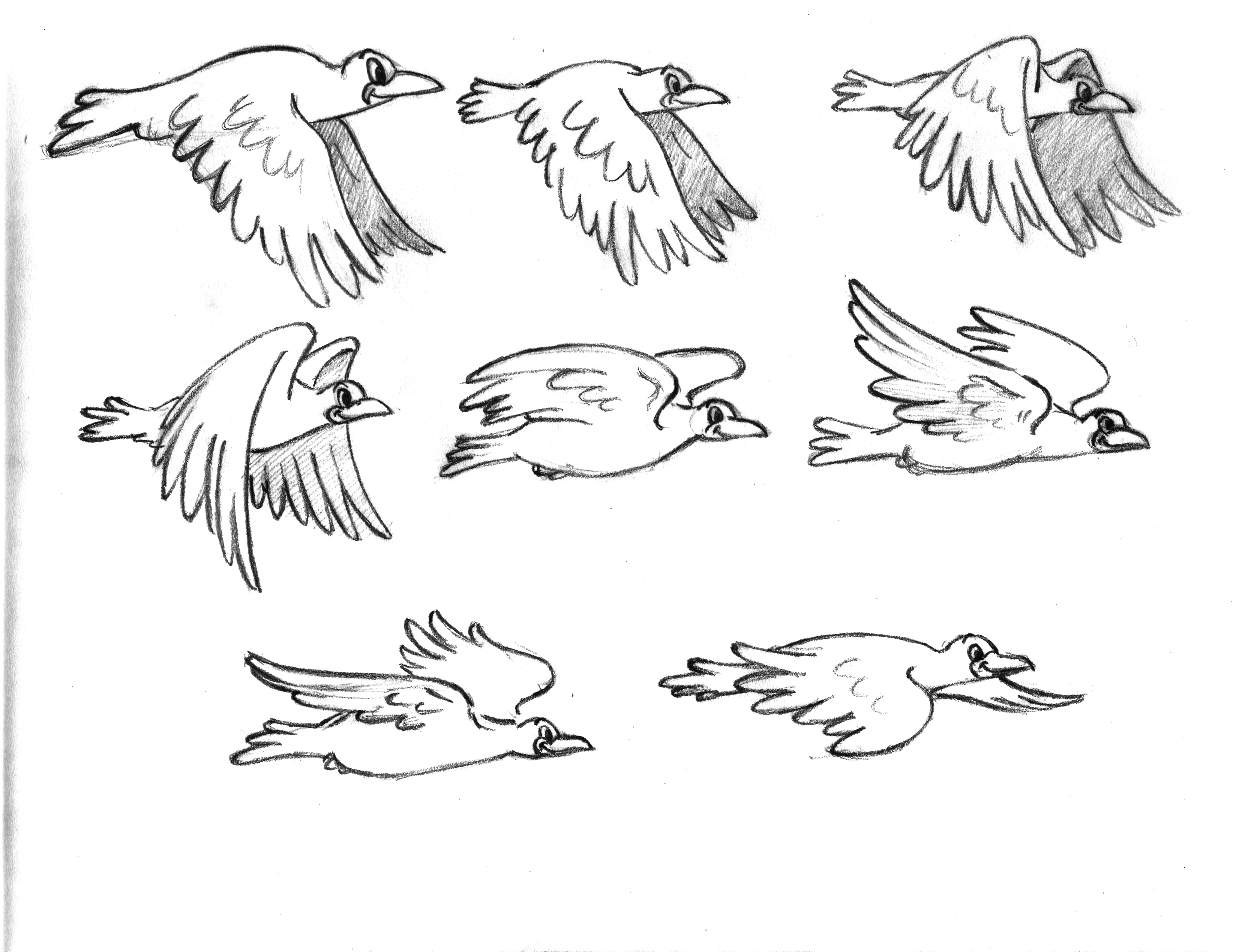bird flying animation drawing - Clip Art Library