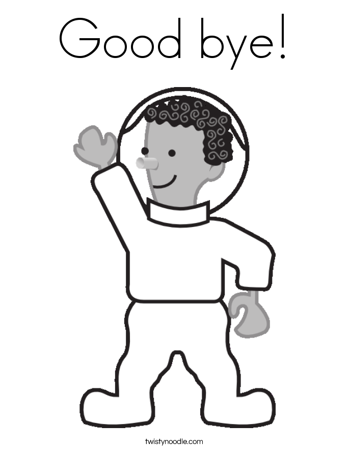Goodbye Coloring Pages Clip Art Library