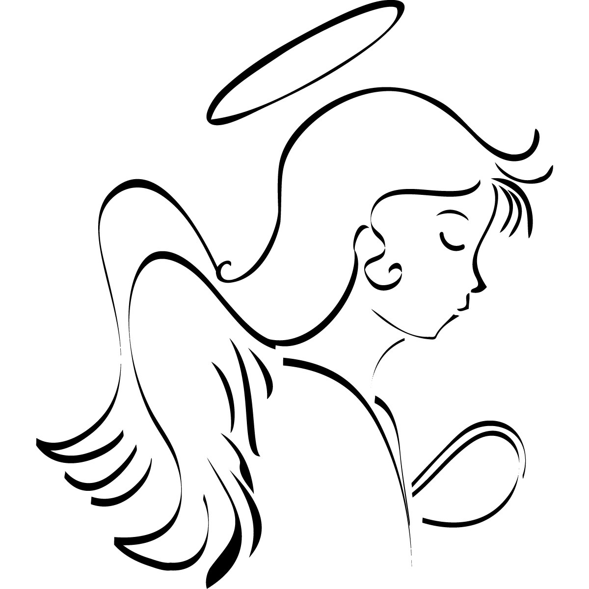 Free Angel Line Drawing, Download Free Angel Line Drawing png images