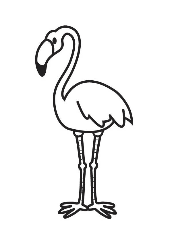 flamingo clipart black and white