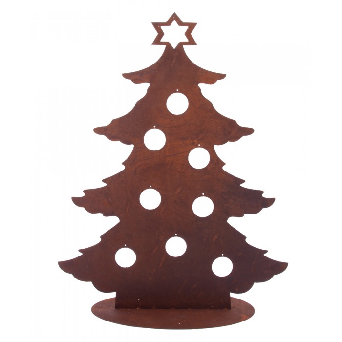 Christmas Tree Silhouette And Candle Holder - Sheet Metal 