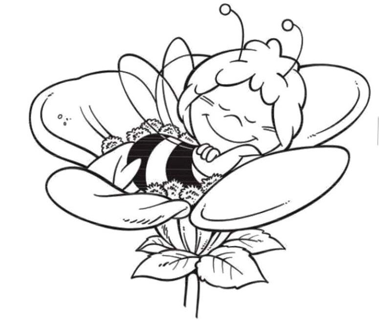 Cartoon: Awesome Maya The Bee Coloring Pages Picture, ~ Coloring 