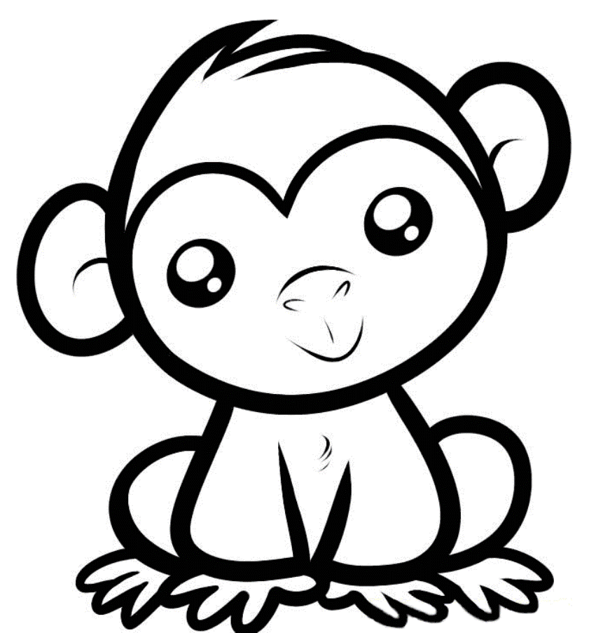 three little monkey Colouring Pages (page 2)