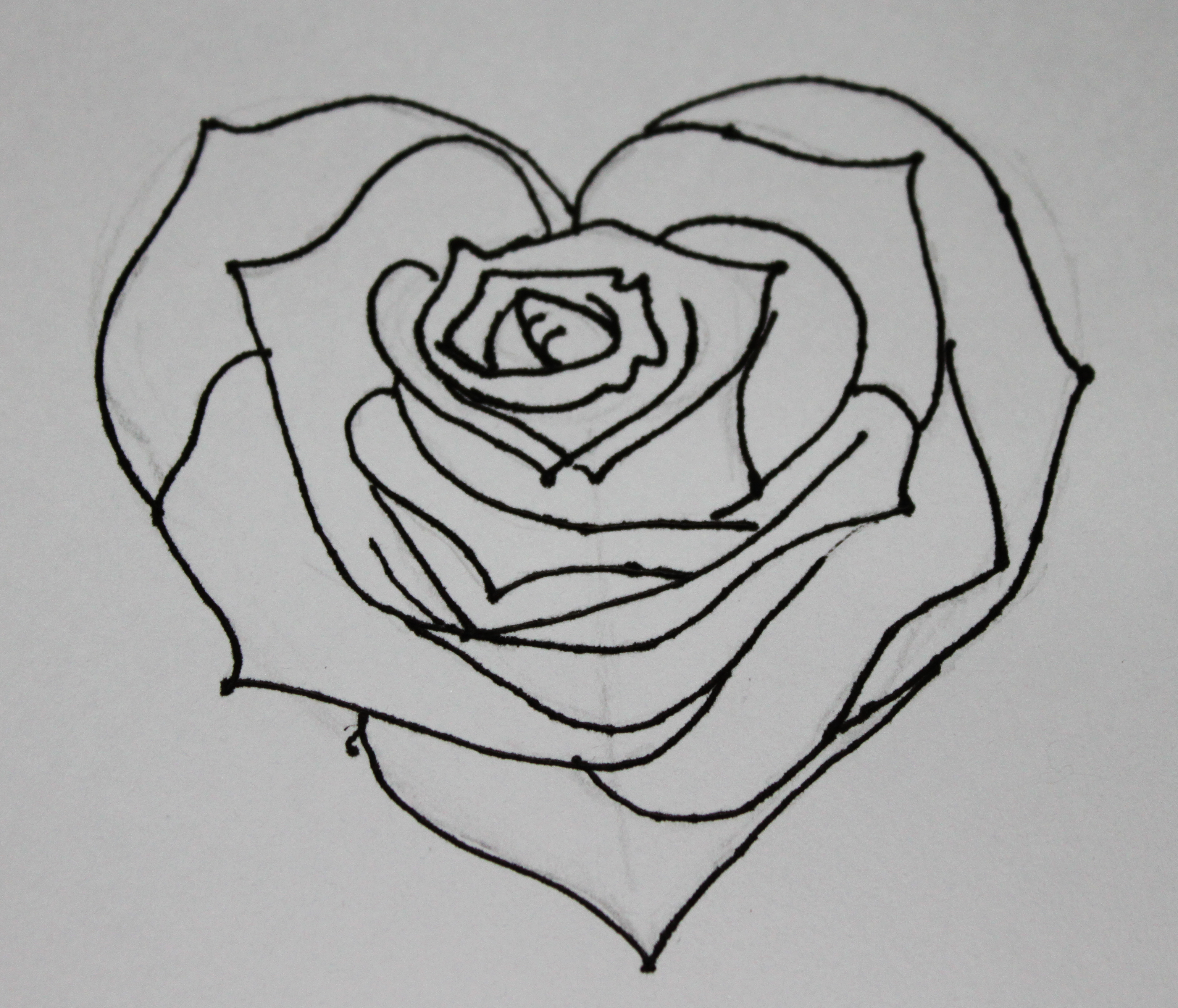 drawing simple easy rose - Clip Art Library