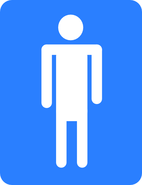 Men Bathroom Blue Sign clip art - vector clip art online, royalty 