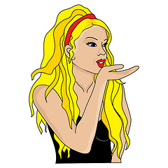 Exif | Clip Art Illustration of a Beautiful Girl Blowing a Kiss 