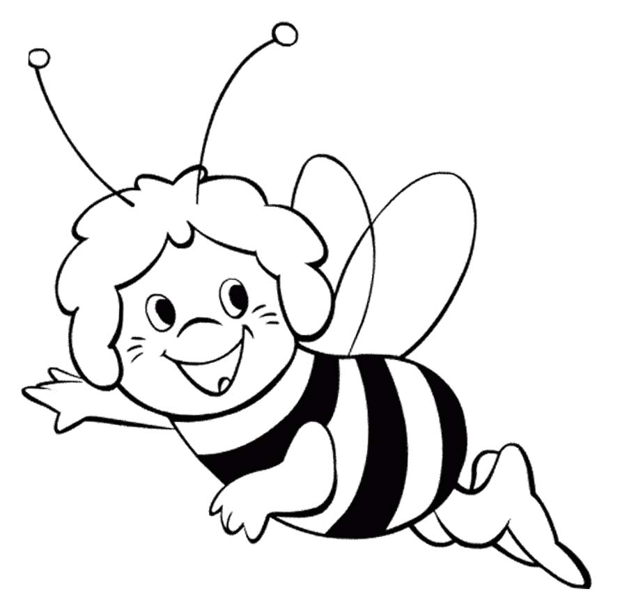 Free Cartoon Bee Coloring Page Download Free Clip Art