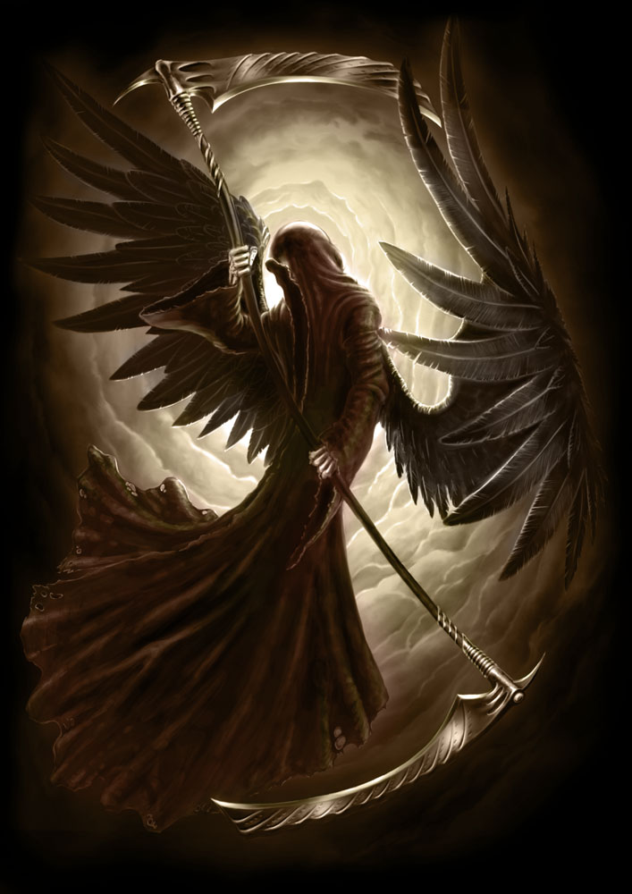 Black Angel accompanying Print by Andrew Dobell - death - Art of 