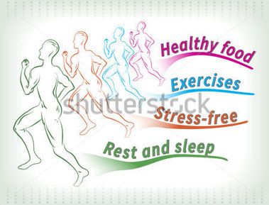 Abstract Drawing of Healthy Lifestyle Four Runners Have Branches 
