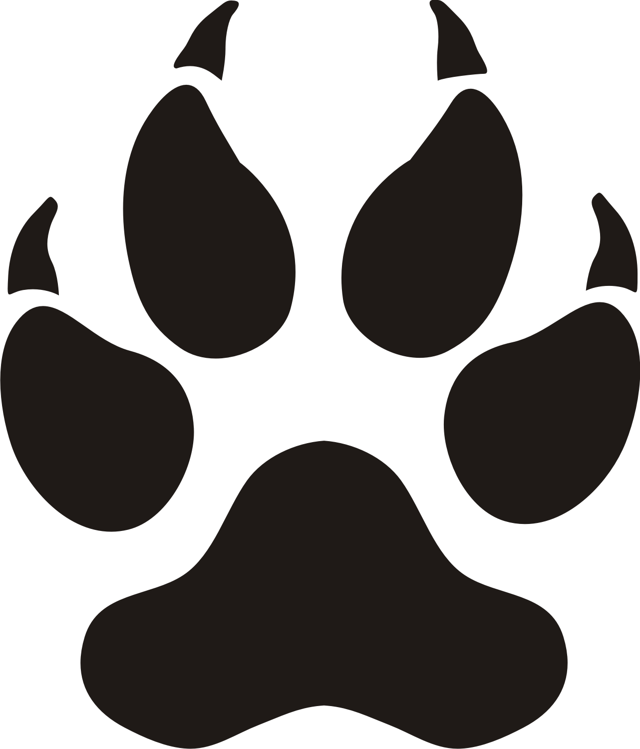 Paw Prints Of A Black Panther - Clipart library