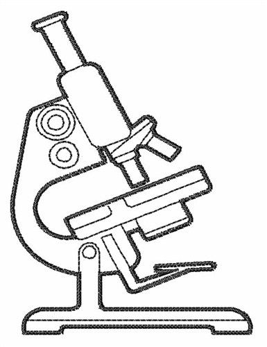 Satin Stitch Embroidery Design: Microscope Outline 3.50 inches H x 