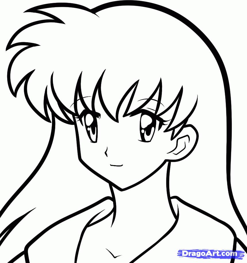 How to Draw Kagome Easy, Step by Step, Anime Characters, Anime 
