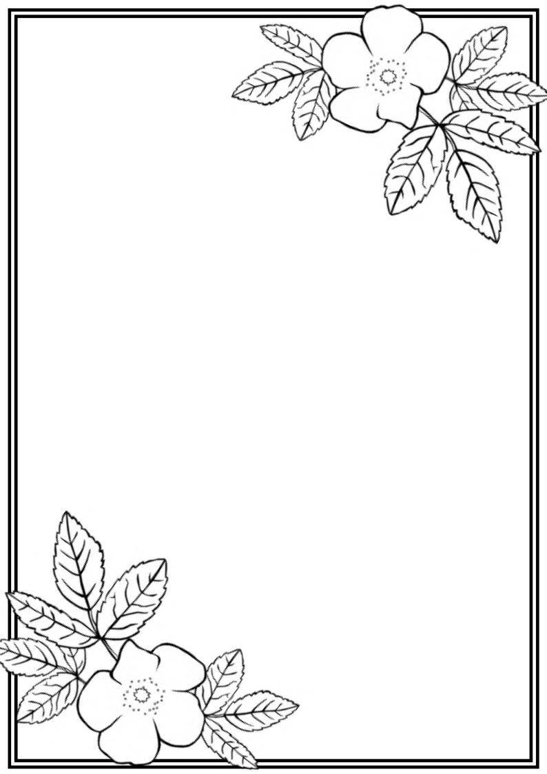drawing of flower border - Clip Art Library