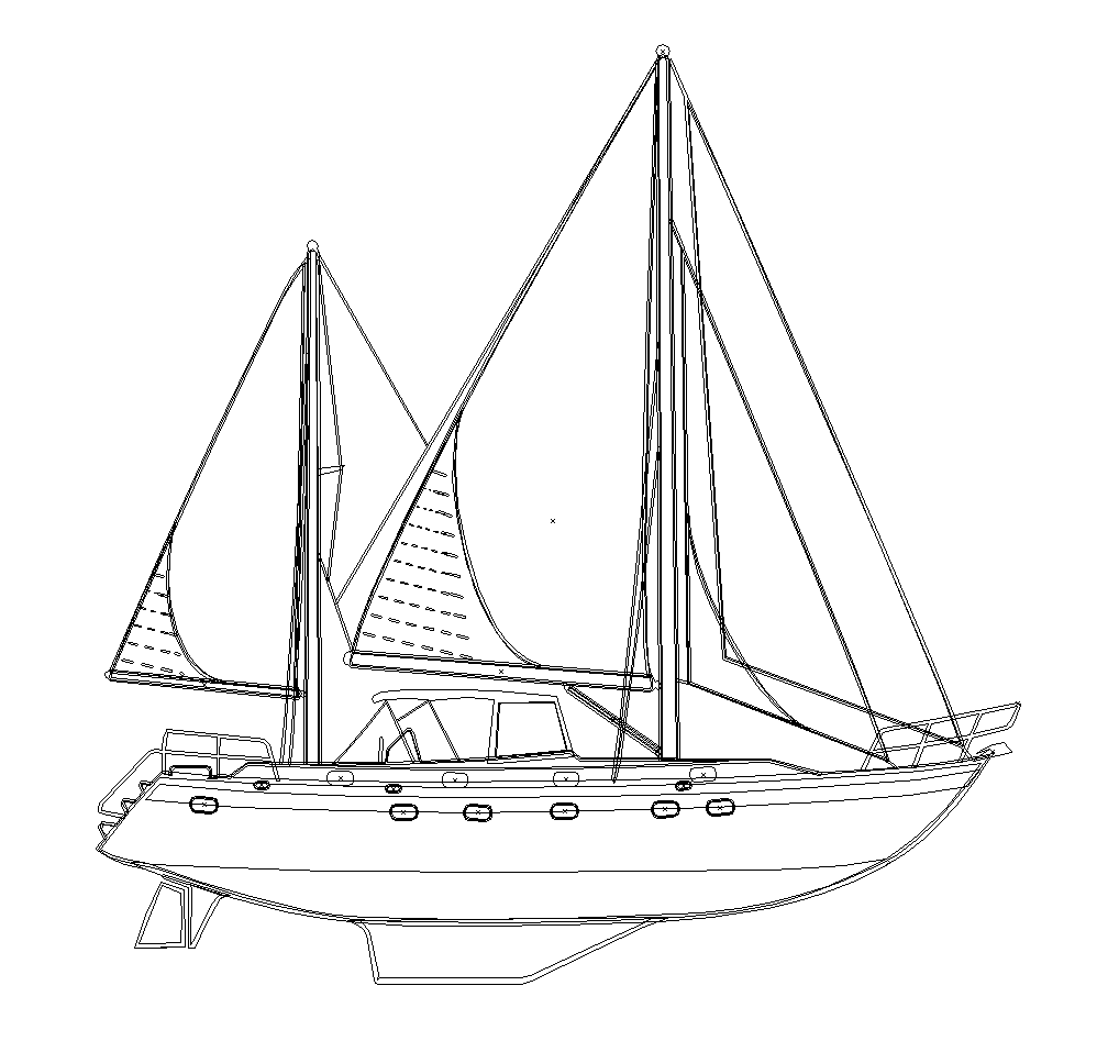 outline of a boat - Clip Art Library