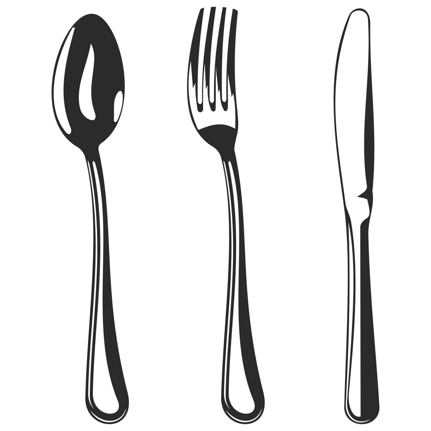 Vector for free use: Spoon, fork and knife - Clipart library 