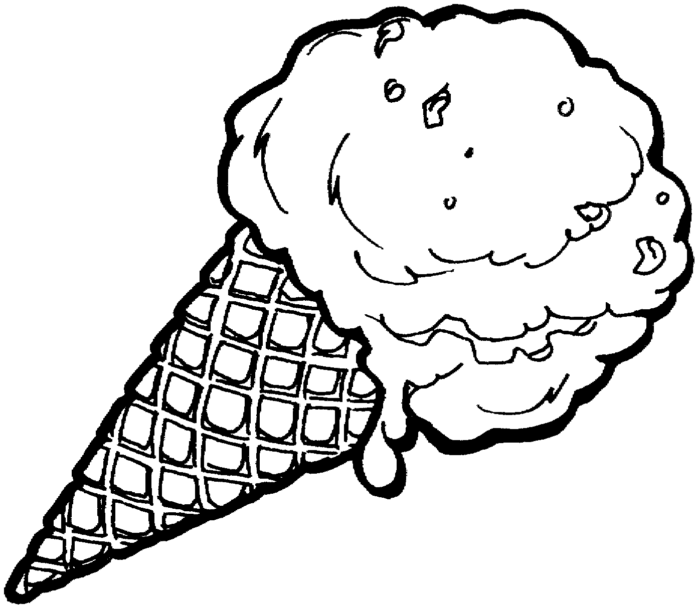 Ice Cream Coloring Pages with waffle cone | Coloring Pages | Clipart library