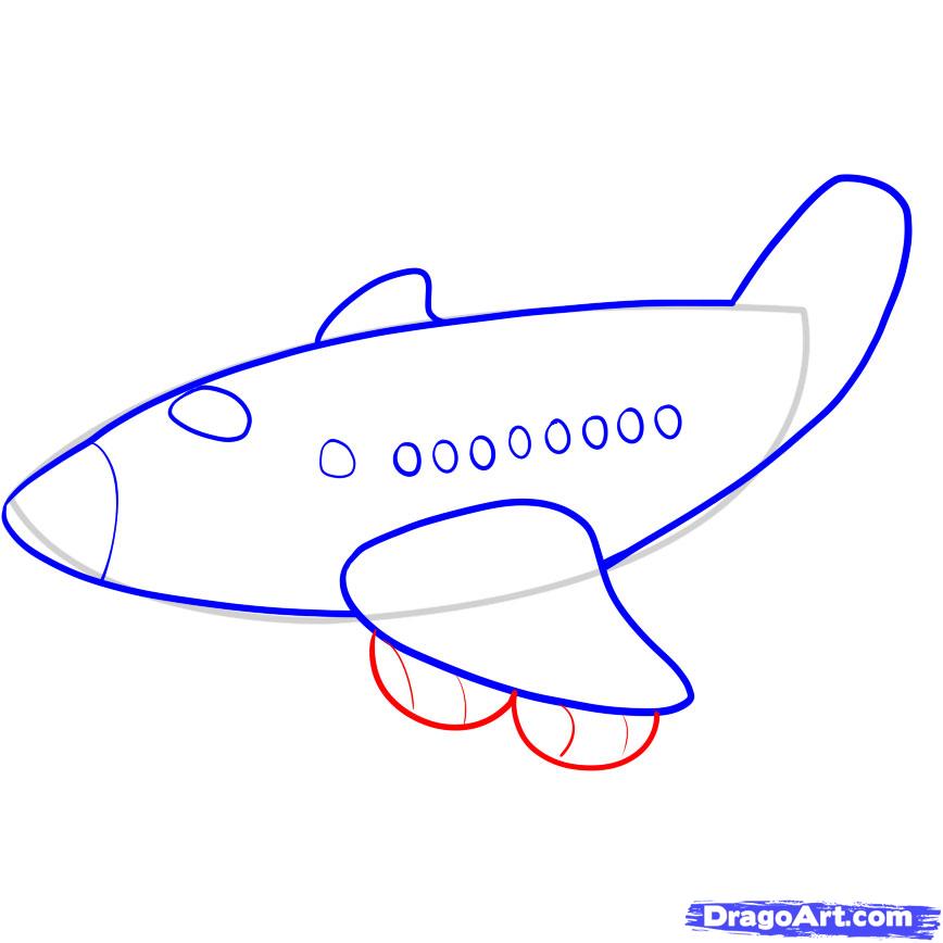 How to Draw a Plane for Kids, Step by Step, Airplanes 