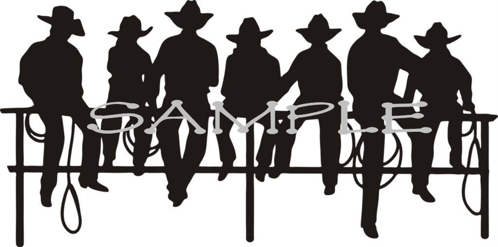 Silhouette Cowboys Western Vinyl Wall Art Graphic by Coins4Sale