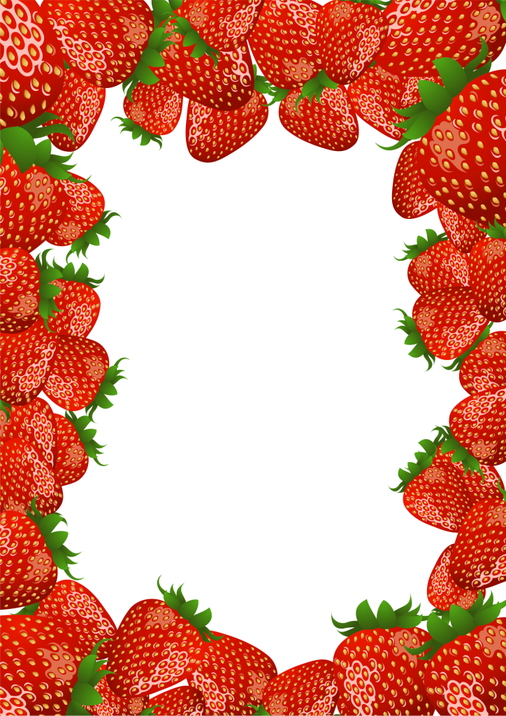 Transparent PNG Frame with Strawberries